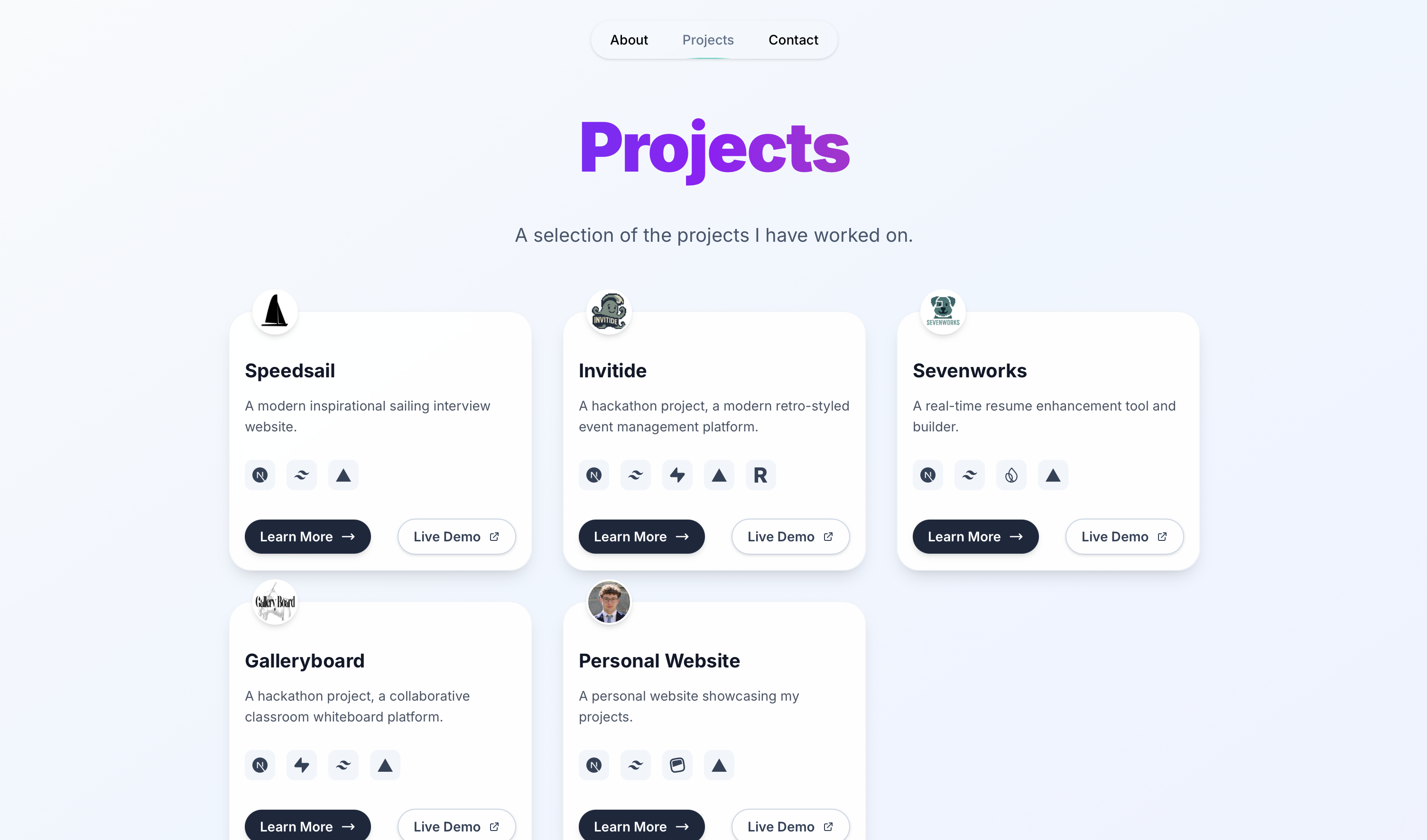 Personal Website screenshot 2